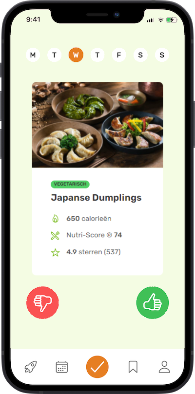 iPhone app
            meal approving plan screen